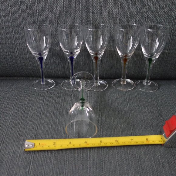 Mini Wine Glasses with Bleeding Color in the Stems - Picture 10 of 12